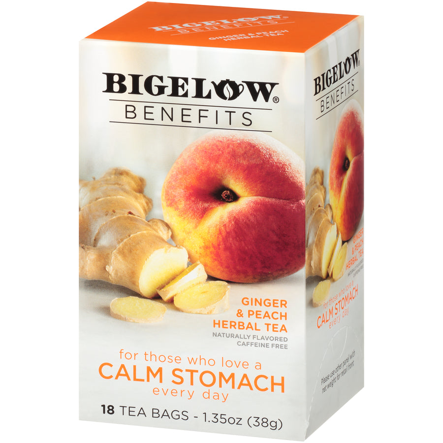 Bigelow Benefits Calm Stomach Ginger and Peach Tea 18ct