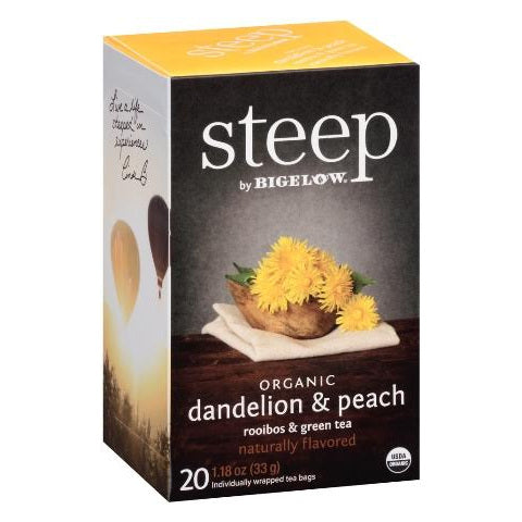 Bigelow STEEP Organic Dandelion Peach Tea 20ct